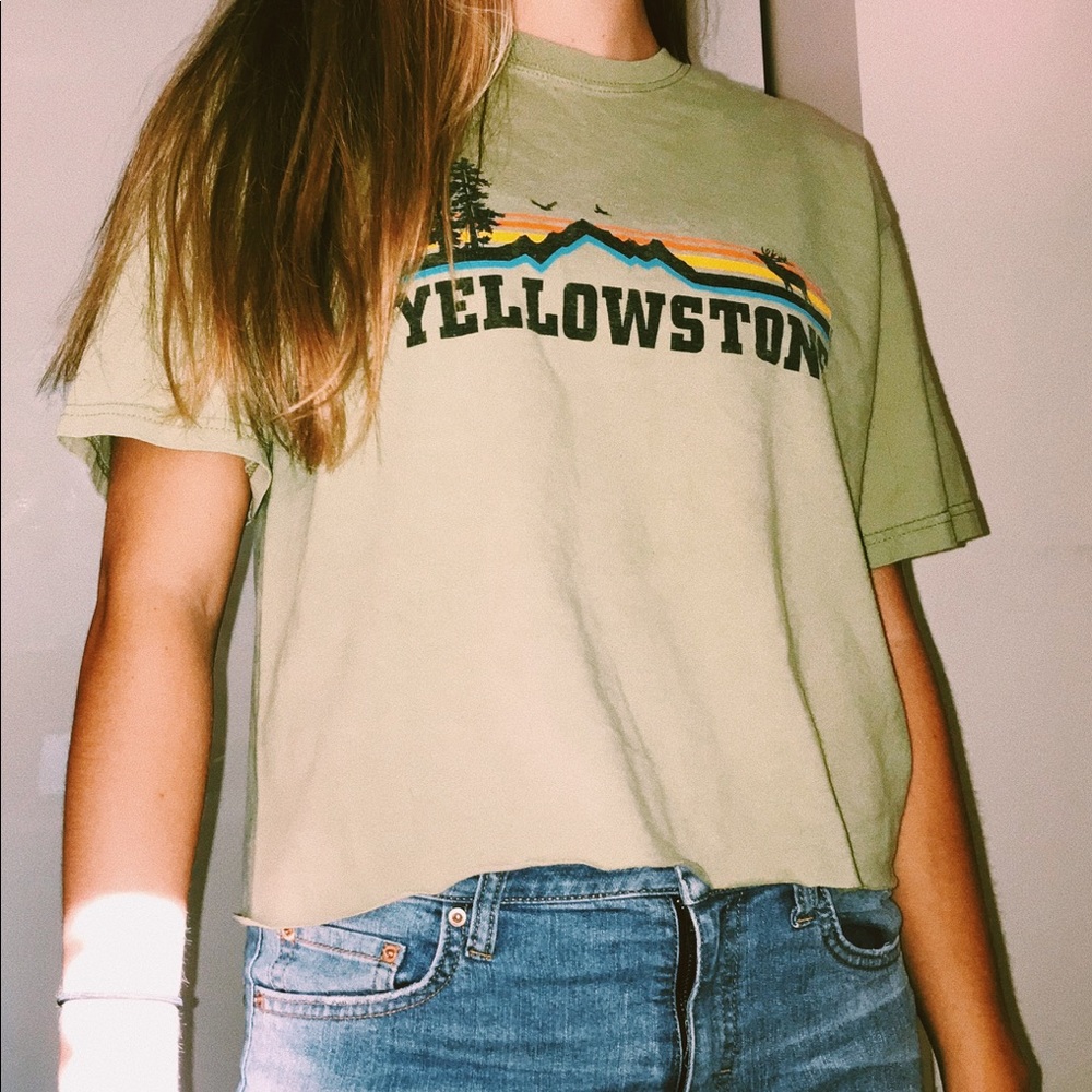 ✨brandy melville yellowstone cropped tee✨